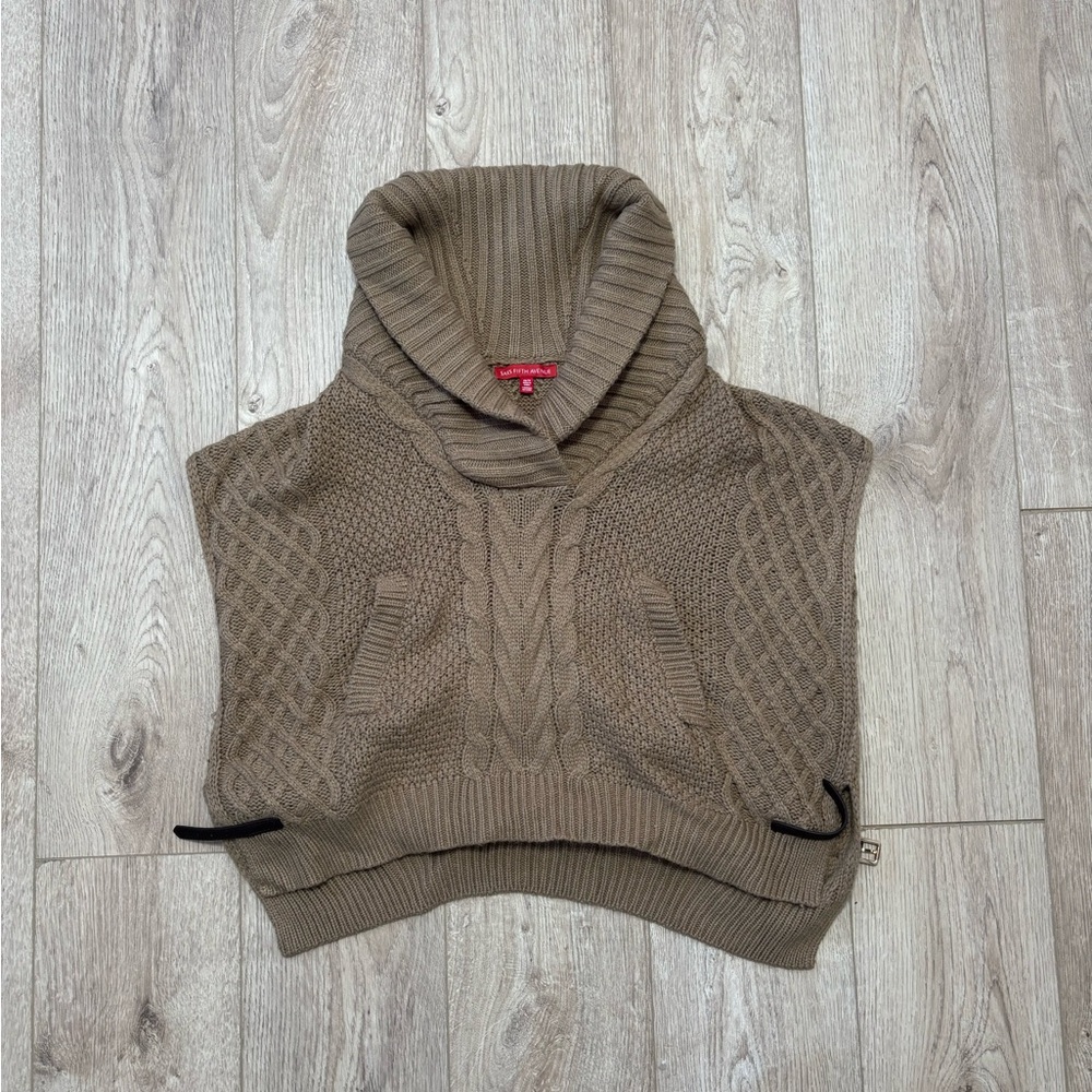 Saks Fifth Avenue Taupe Cowl Neck Sweater
